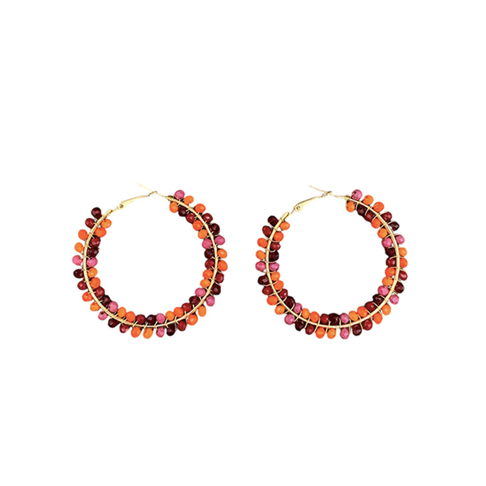 AROS CREOLE PERLES ORANGE FONCE