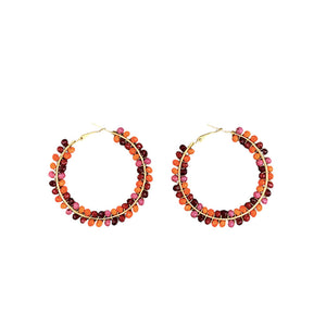 AROS CREOLE PERLES ORANGE FONCE