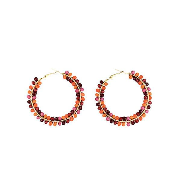 AROS CREOLE PERLES ORANGE FONCE