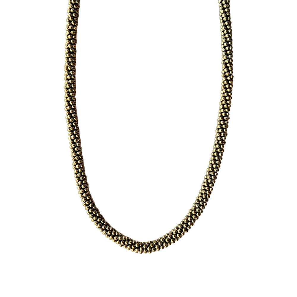 COLLAR PERLES EN TUBE DORE