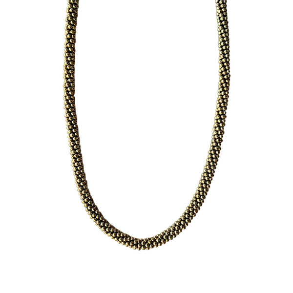 COLLAR PERLES EN TUBE DORE