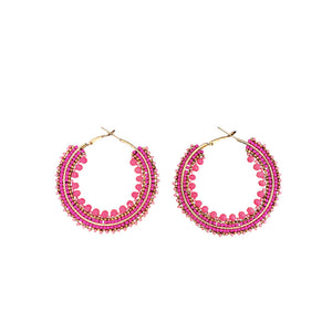 AROS CREOLE PERLES ROSE FONCE