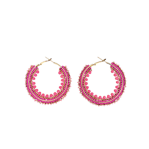 AROS CREOLE PERLES ROSE FONCE