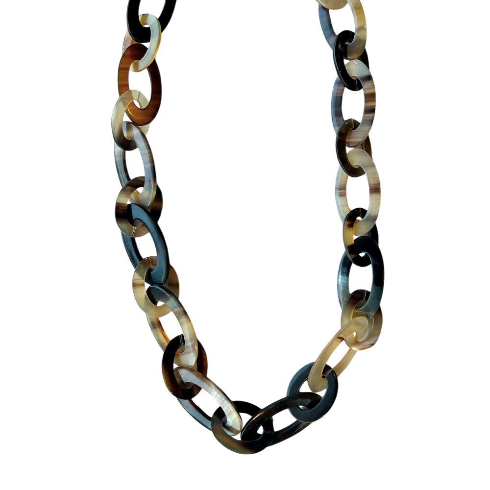 COLLAR ANNEAUX DE CORNE MARRON