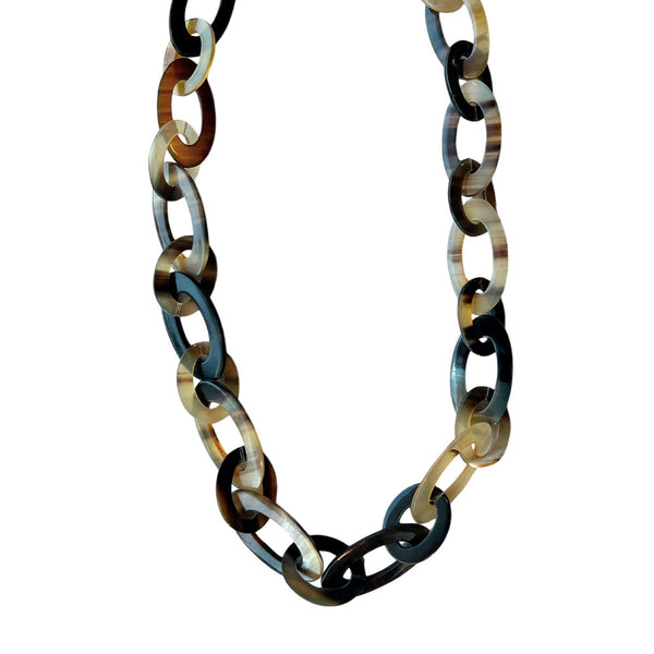 COLLAR ANNEAUX DE CORNE MARRON