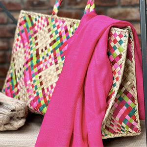 CESTA TRESSE ROSE FONCE