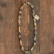 COLLAR MAILLONS CORNE RECTANGLES ECRU