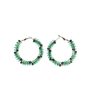 AROS CREOLE PERLES VERT FONCE