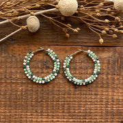 AROS CREOLE PERLES VERT FONCE