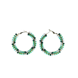AROS CREOLE PERLES VERT FONCE