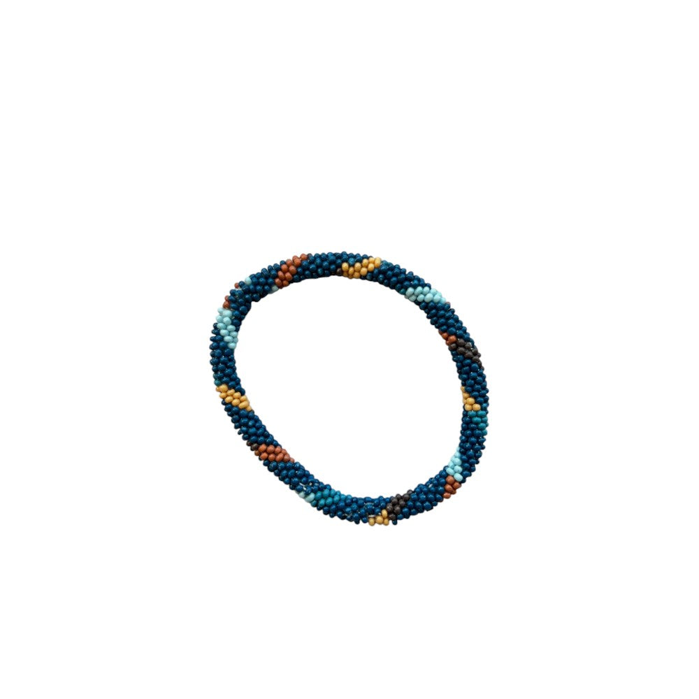 BRAZALETE PETITES PERLES BLEU FONCE A