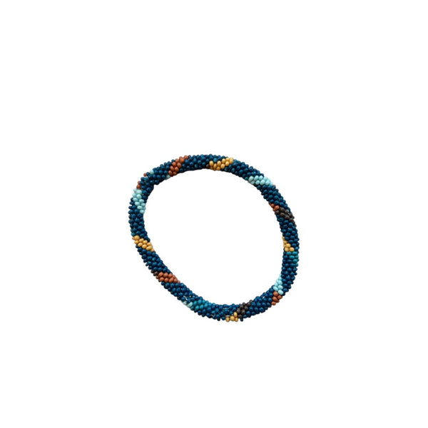 BRAZALETE PETITES PERLES BLEU FONCE A