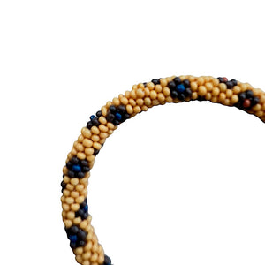 BRAZALETE PETITES PERLES BLEU FONCE C