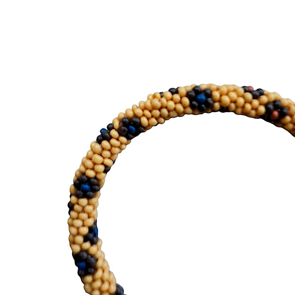 BRAZALETE PETITES PERLES BLEU FONCE C