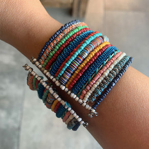 BRAZALETE SEMI-RIGIDO PERLE COLOREE MULTIFONCE