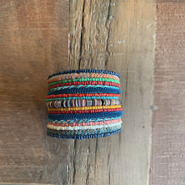 BRAZALETE SEMI-RIGIDO PERLE COLOREE MULTIFONCE