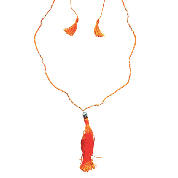 COLLAR PERLES BOUDDAH ORANGE