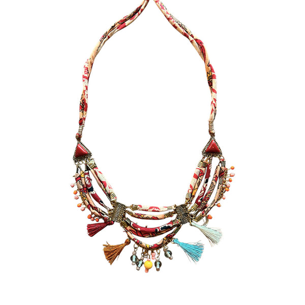 COLLAR REGABLE DRAPE ROSE FONCE