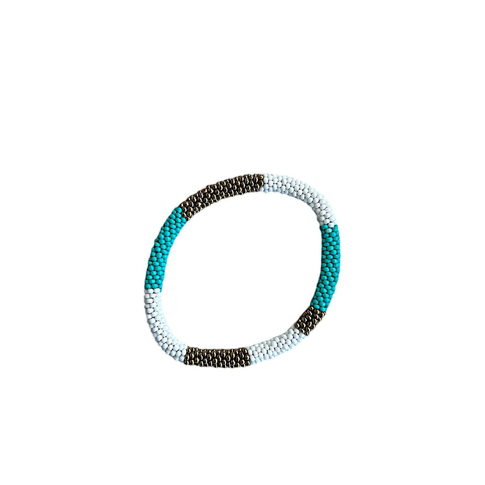 BRAZALETE PETITES PERLES BLEU CLAIR A