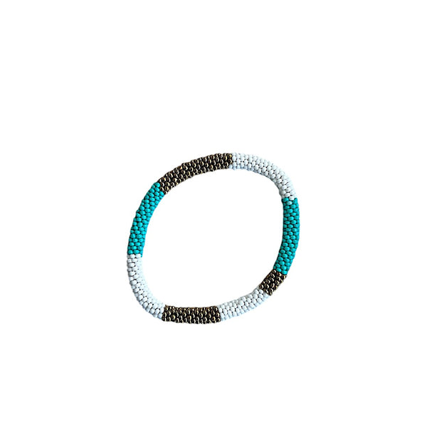 BRAZALETE PETITES PERLES BLEU CLAIR A