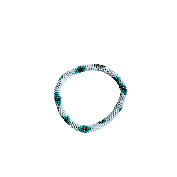 BRAZALETE PETITES PERLES BLEU CLAIR C