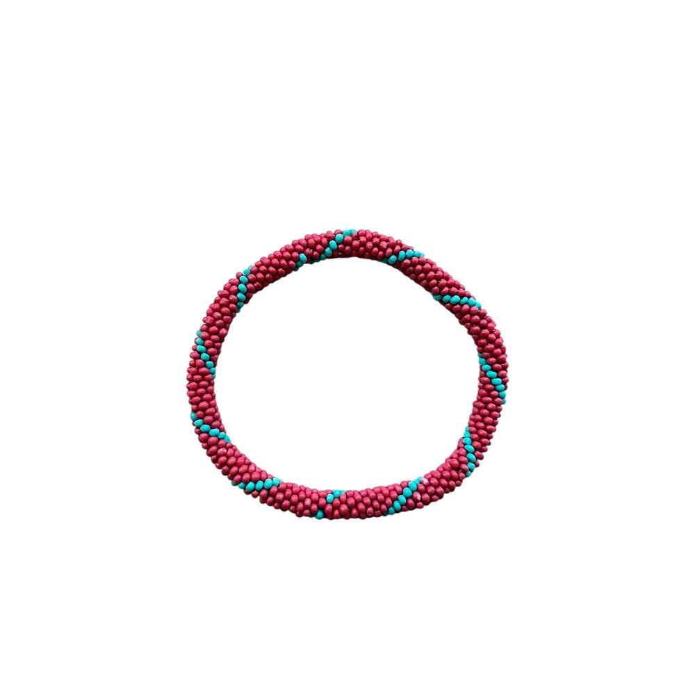 BRAZALETE PETITES PERLES ROUGE CLAIR A