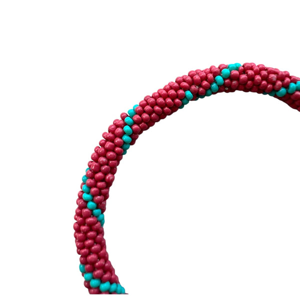 BRAZALETE PETITES PERLES ROUGE CLAIR A