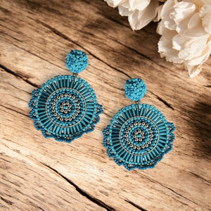 AROS RONDES MULTIPERLES BLEU CLAIR