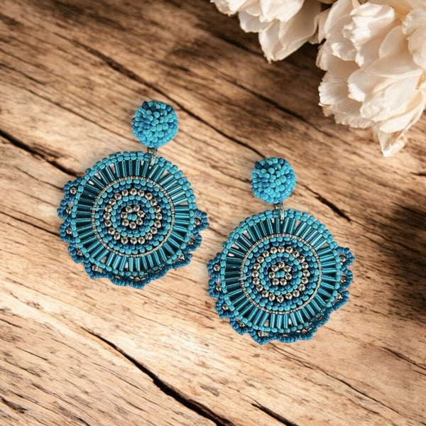 AROS RONDES MULTIPERLES BLEU CLAIR