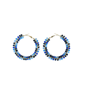AROS CREOLE PERLES BLEU FONCE