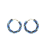 AROS CREOLE PERLES BLEU FONCE