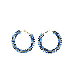 AROS CREOLE PERLES BLEU FONCE