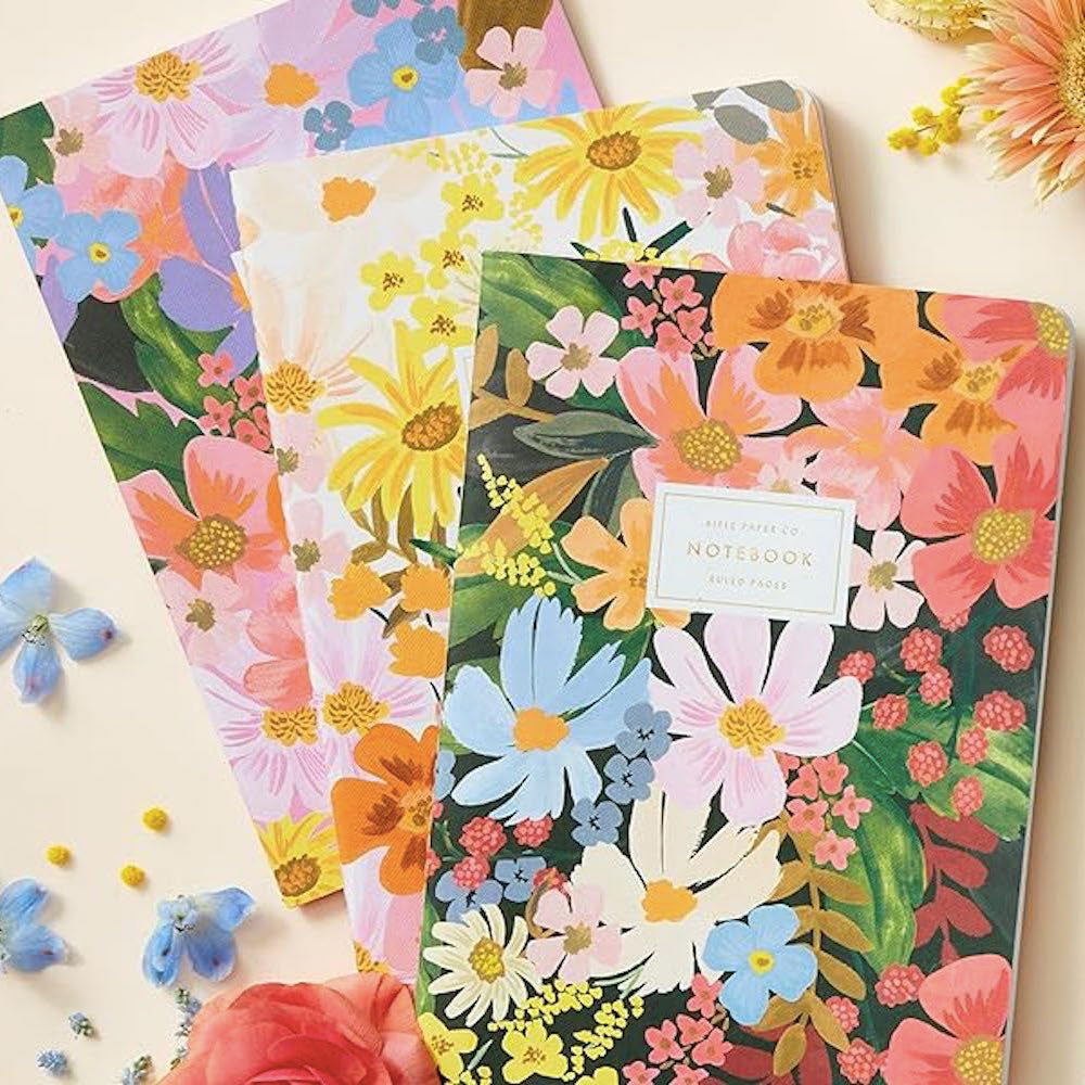 LIBRETA CANVAS MARGARITAS - SET DE 3