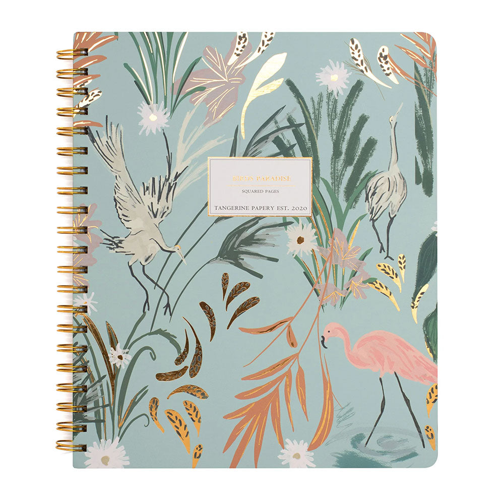 CUADERNO CON ESPIRAL L BIRDS GREEN