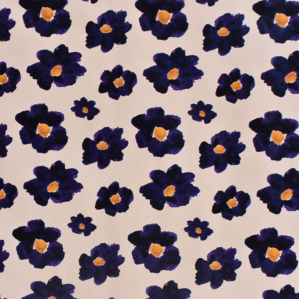 ROLLO PAPEL REGALO 2M X 70 CM - FLORES MORADAS
