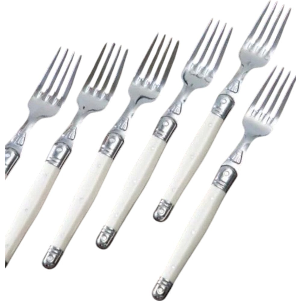 SET 6 TENEDORES COMIDA BLANCO