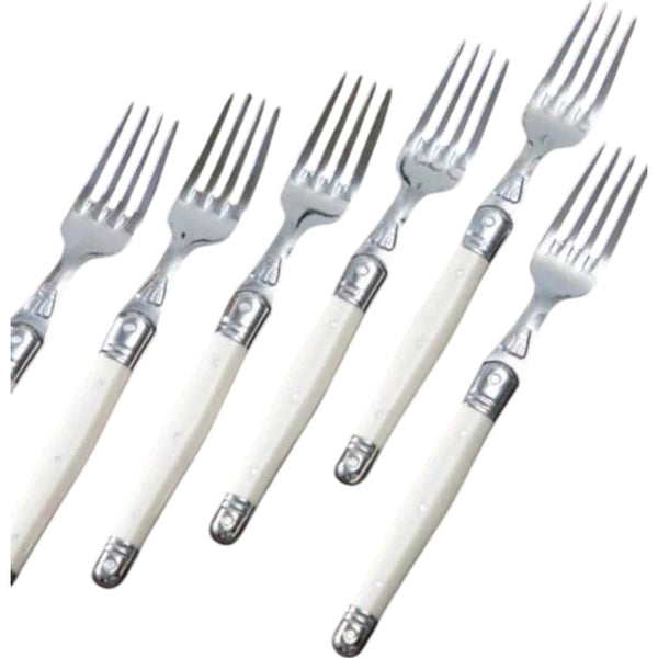 SET 6 TENEDORES COMIDA BLANCO