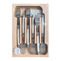 SET 6 TENEDORES COMIDA BLANCO