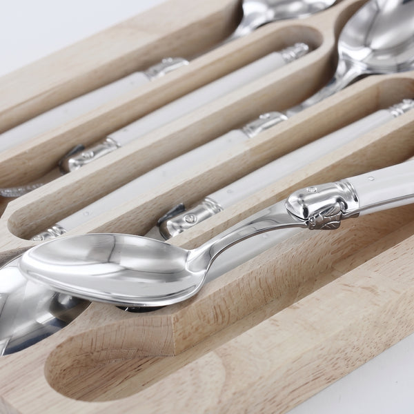 SET 6 CUCHARAS COMIDA BLANCO