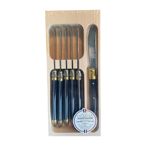 SET 6 CUCHILLOS MANTEQUILLA RETRO NEGRO