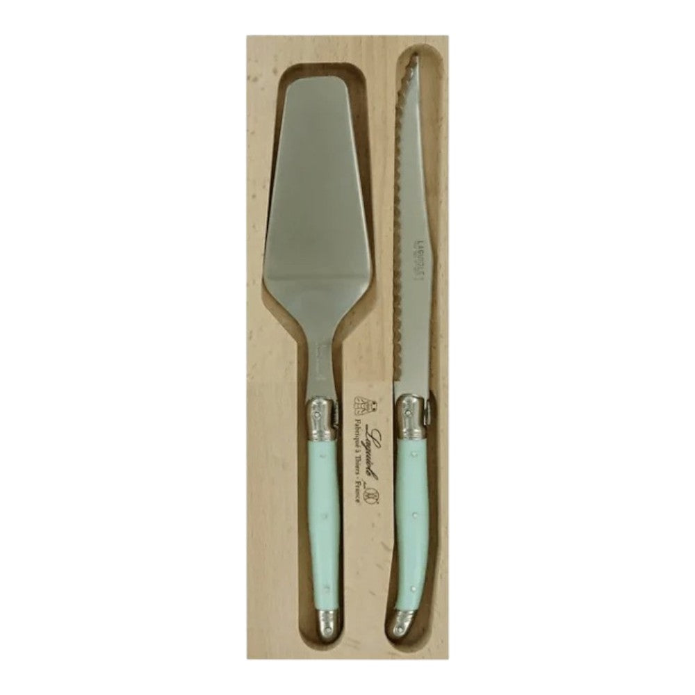 SET PALETA TORTA Y CUCHILLO GREEN PALE