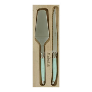 SET PALETA TORTA Y CUCHILLO GREEN PALE