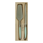 SET PALETA TORTA Y CUCHILLO GREEN PALE