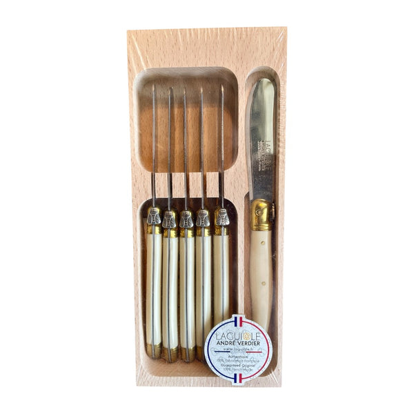 SET 6 CUCHILLOS MANTEQUILLA RETRO IVORY