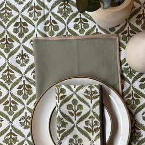 SET 4 SERVILLETAS ALGODÓN HINDI VERDE