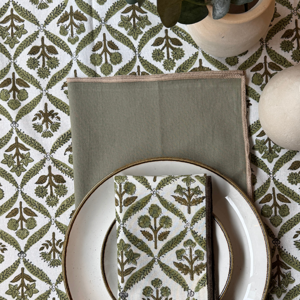 SET 4 SERVILLETAS ALGODÓN HINDI VERDE