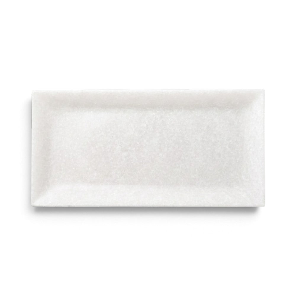 PLATO RECTANGULAR DE MARMOL BLANCO M