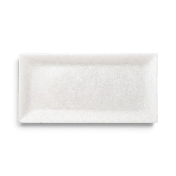 PLATO RECTANGULAR DE MARMOL BLANCO M