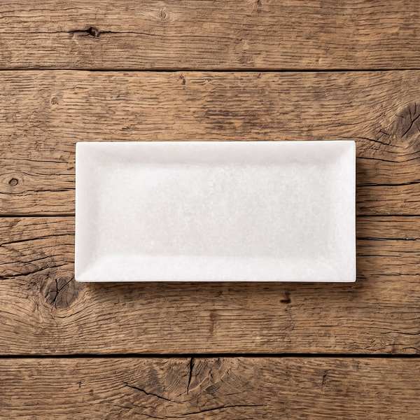 PLATO RECTANGULAR DE MARMOL BLANCO M