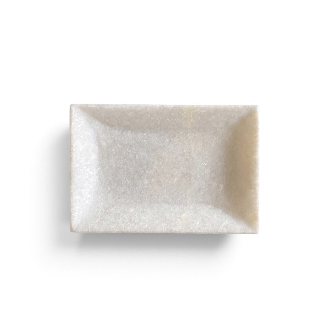 PLATO RECTANGULAR DE MARMOL BLANCO S